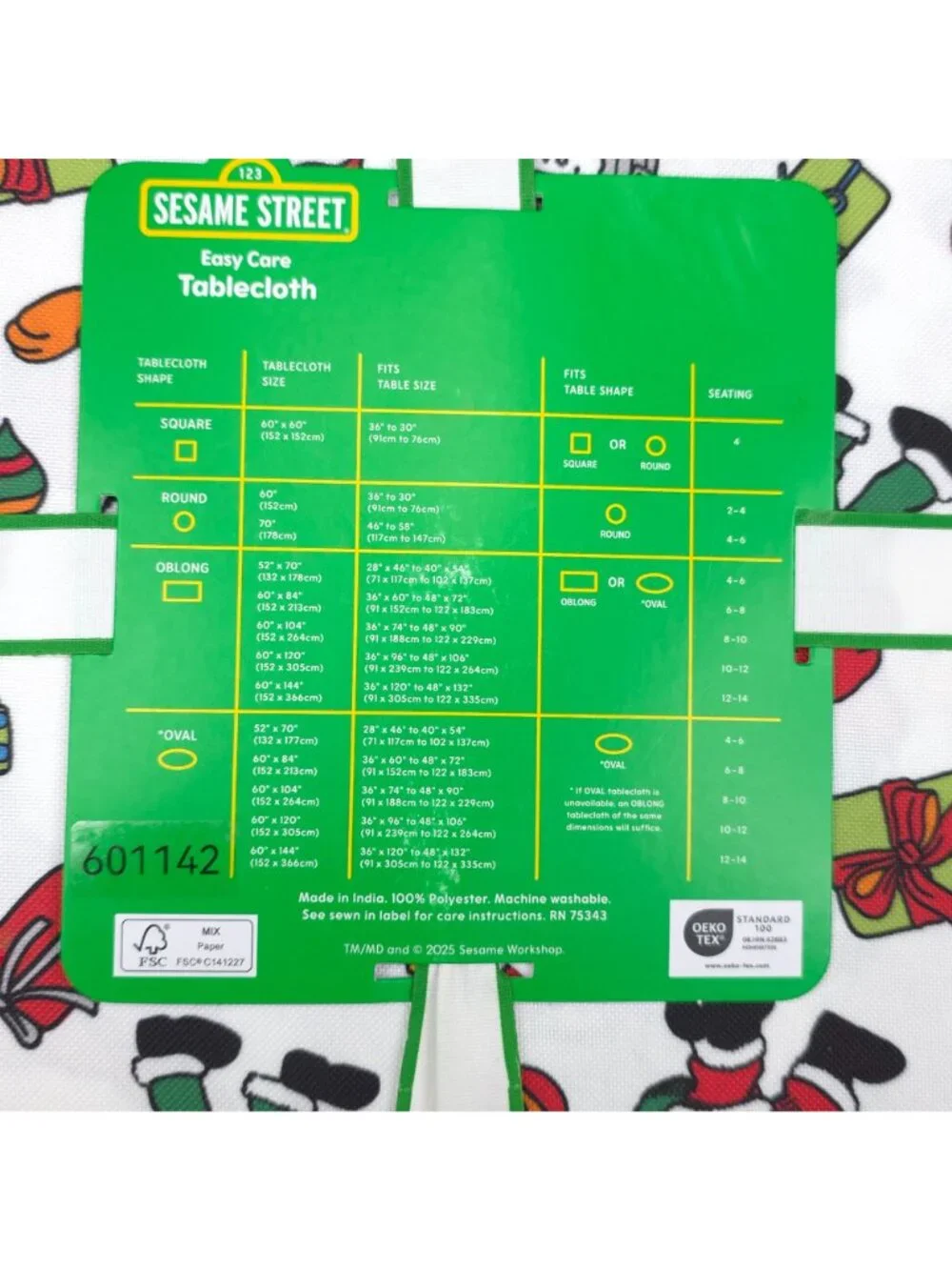 Sesame Street Christmas Tablecloth 60